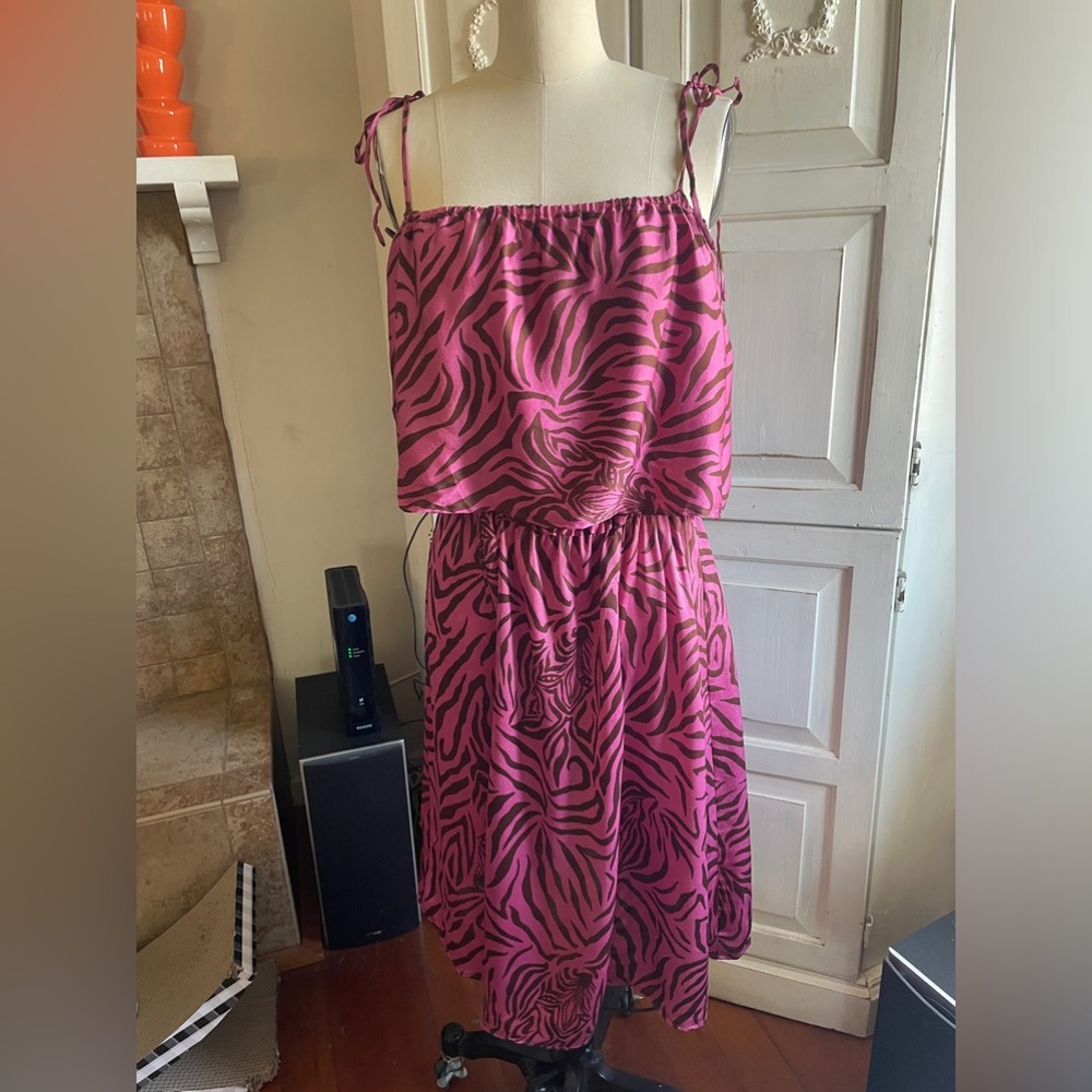 Pink zebra print sundress